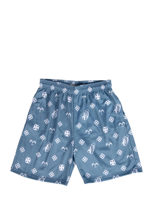 Ostentious Monogram Blue Shorts