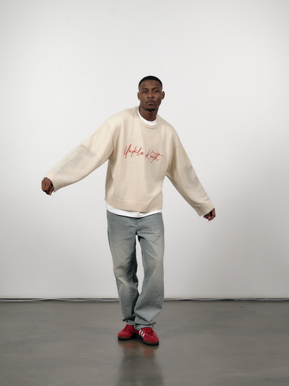 Unkle Keith Signiture Knit Beige Sweater