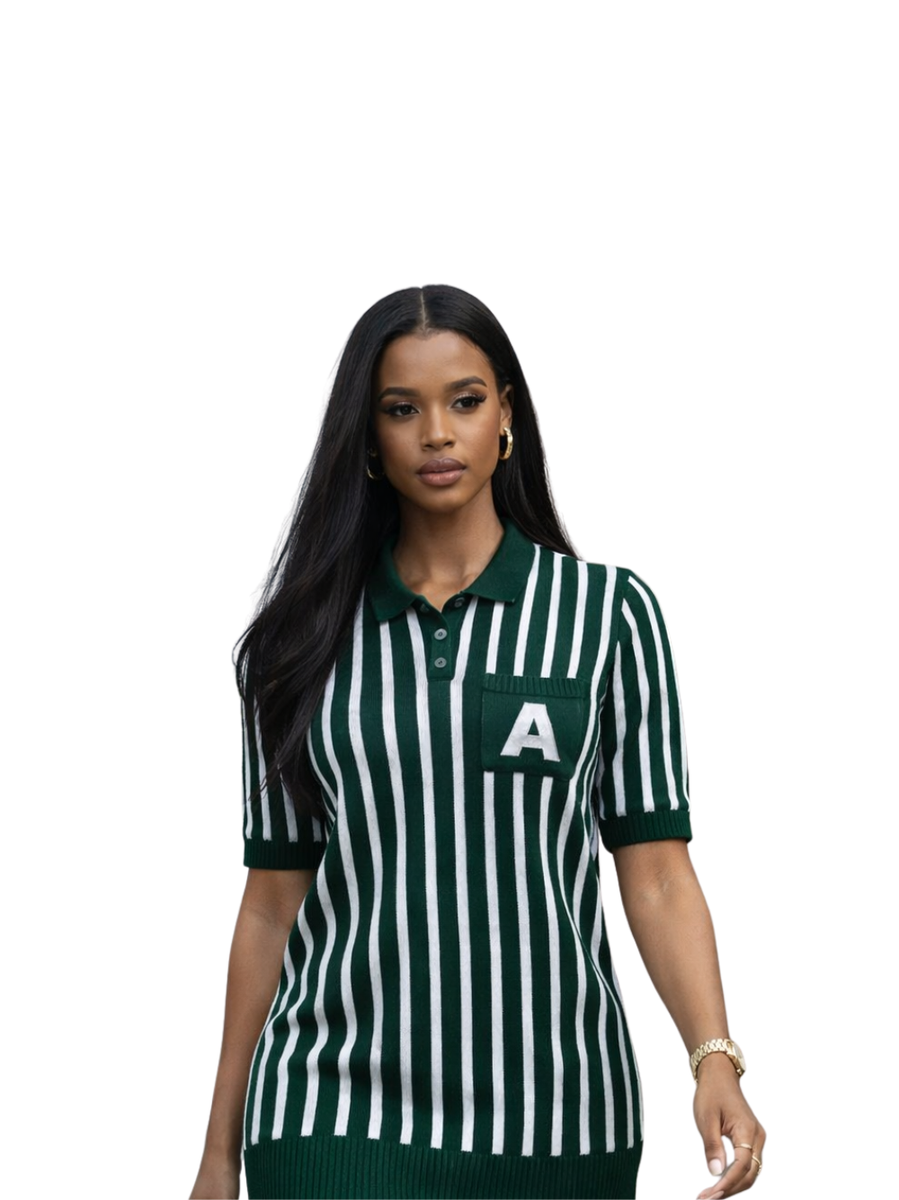Ascend Men’s Stripped Green Golfer Shirt