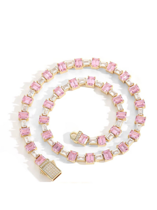 Pink Cubed Necklace