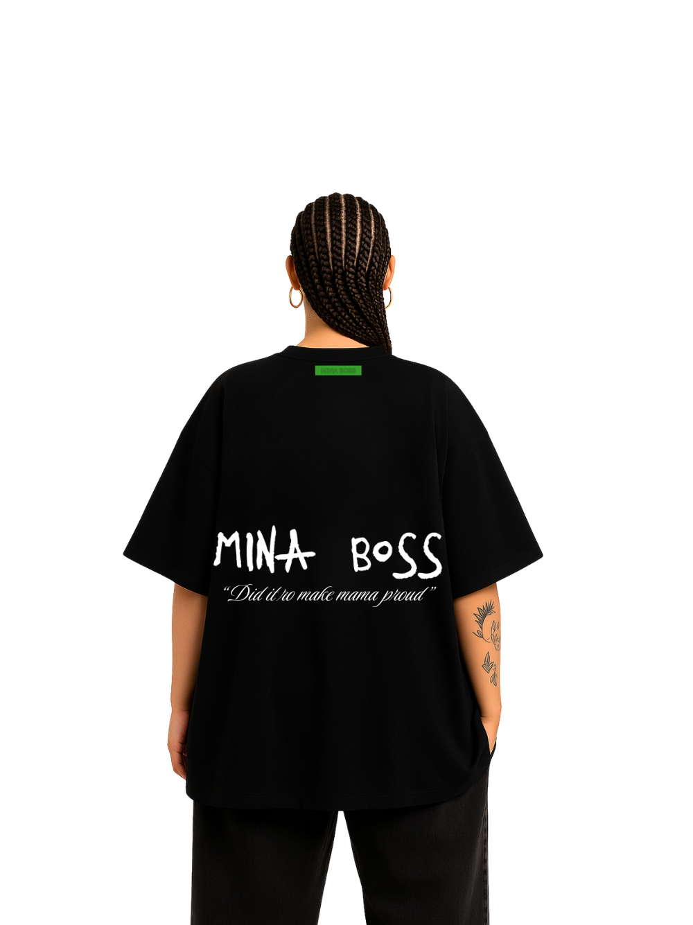 Mina Boss Greensquare Black T-Shirt