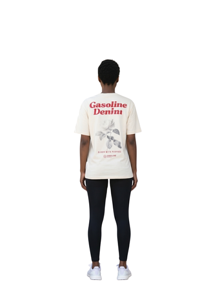 Gasoline Rose Cream T-Shirt