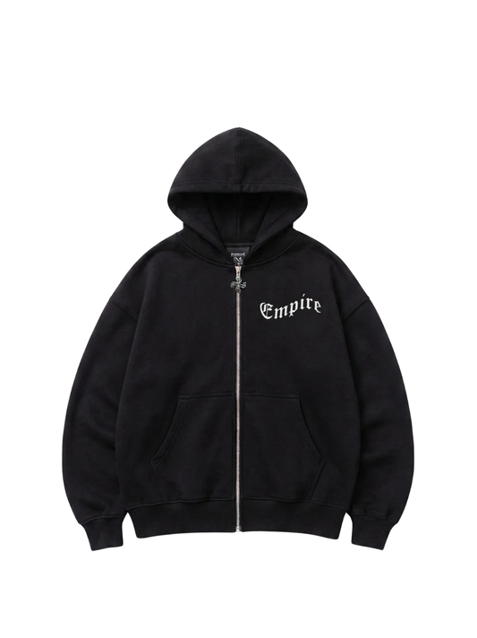 Empire Zipper Hoodie Black
