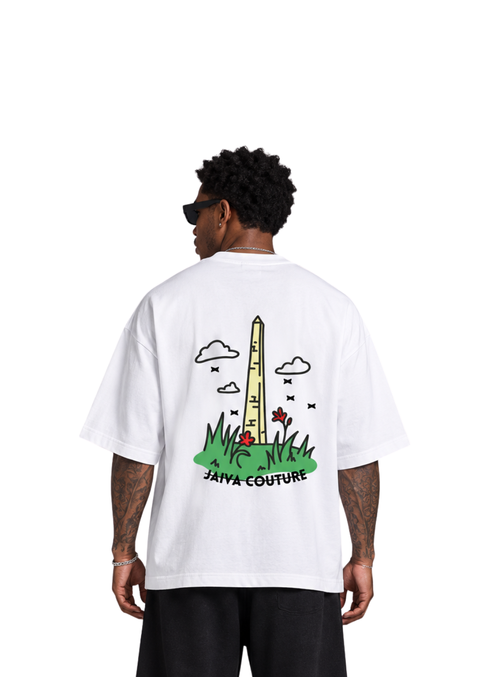 Jaiva Flower Oversized White T-Shirt