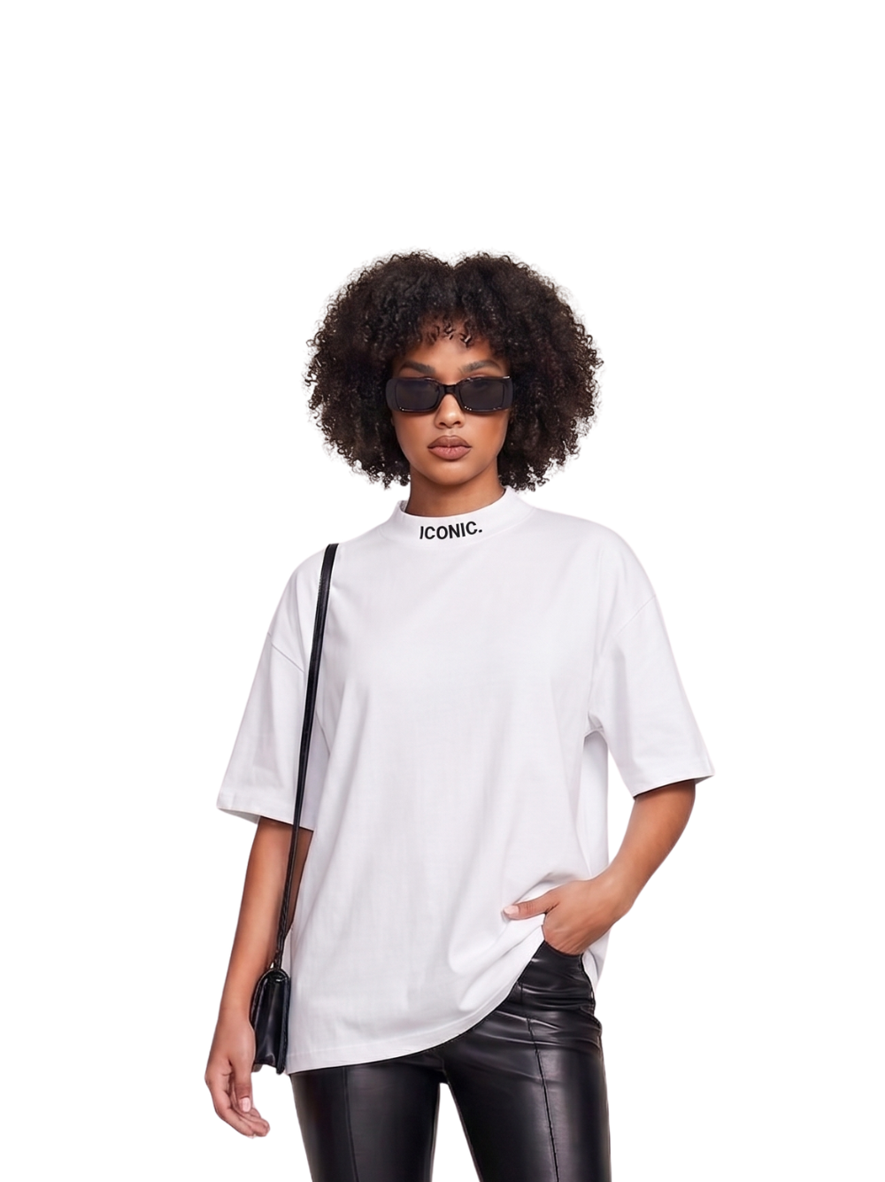 Iconic Clothing White Neck Print T-Shirt