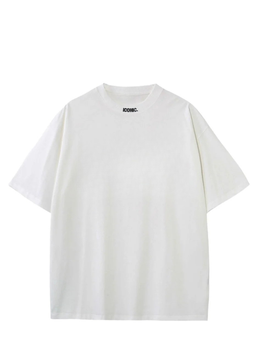 Iconic Clothing White Neck Print T-Shirt