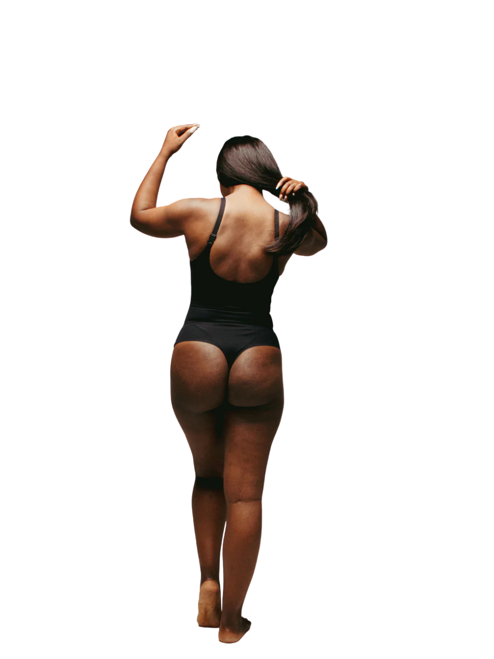 Kurv Seamless Plunge Thong Bodysuit Black