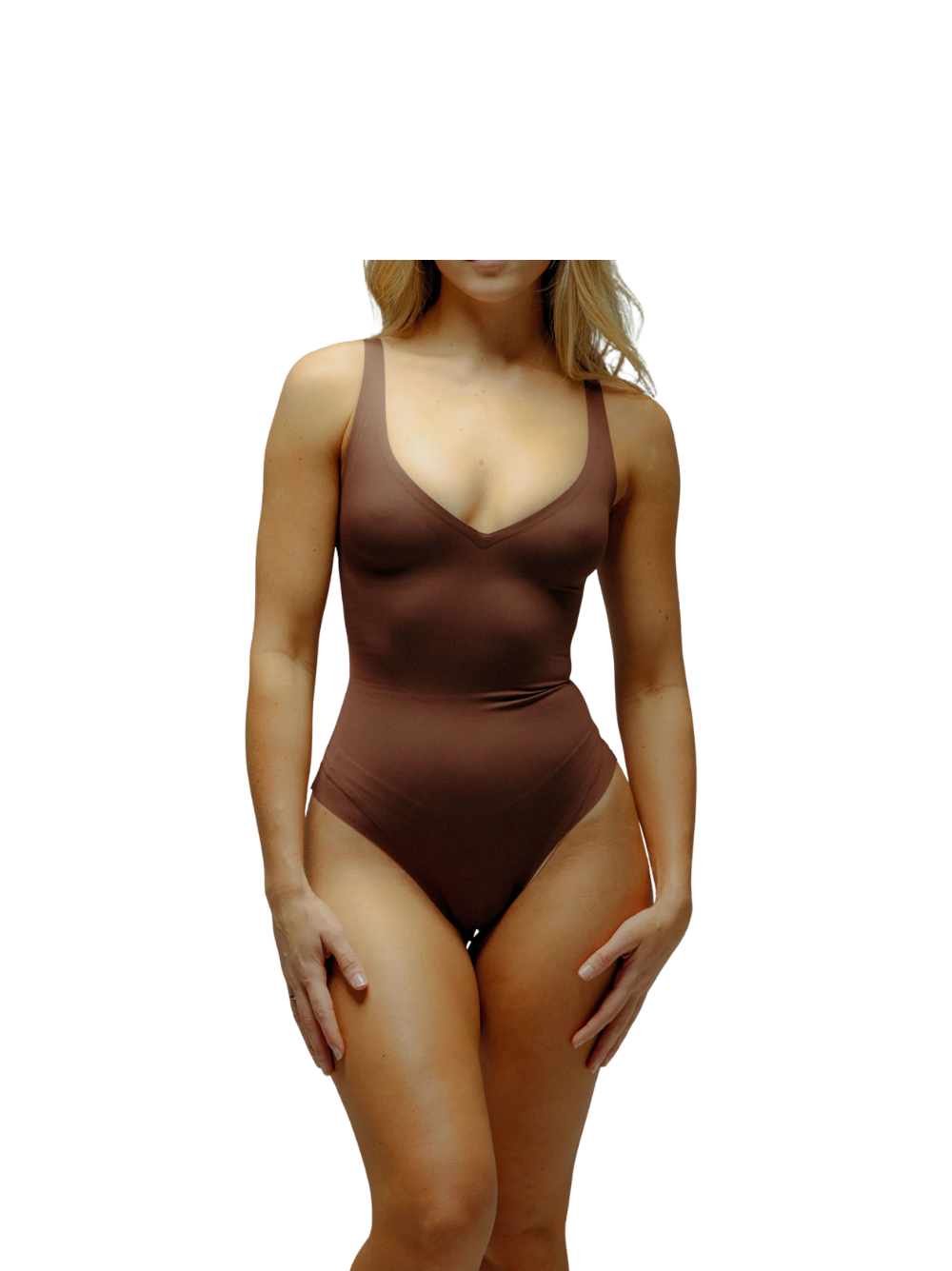Kurv Seamless Plunge Thong Bodysuit Coffee