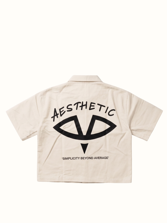 Aesthetic Visionary Cream Denim Short Set