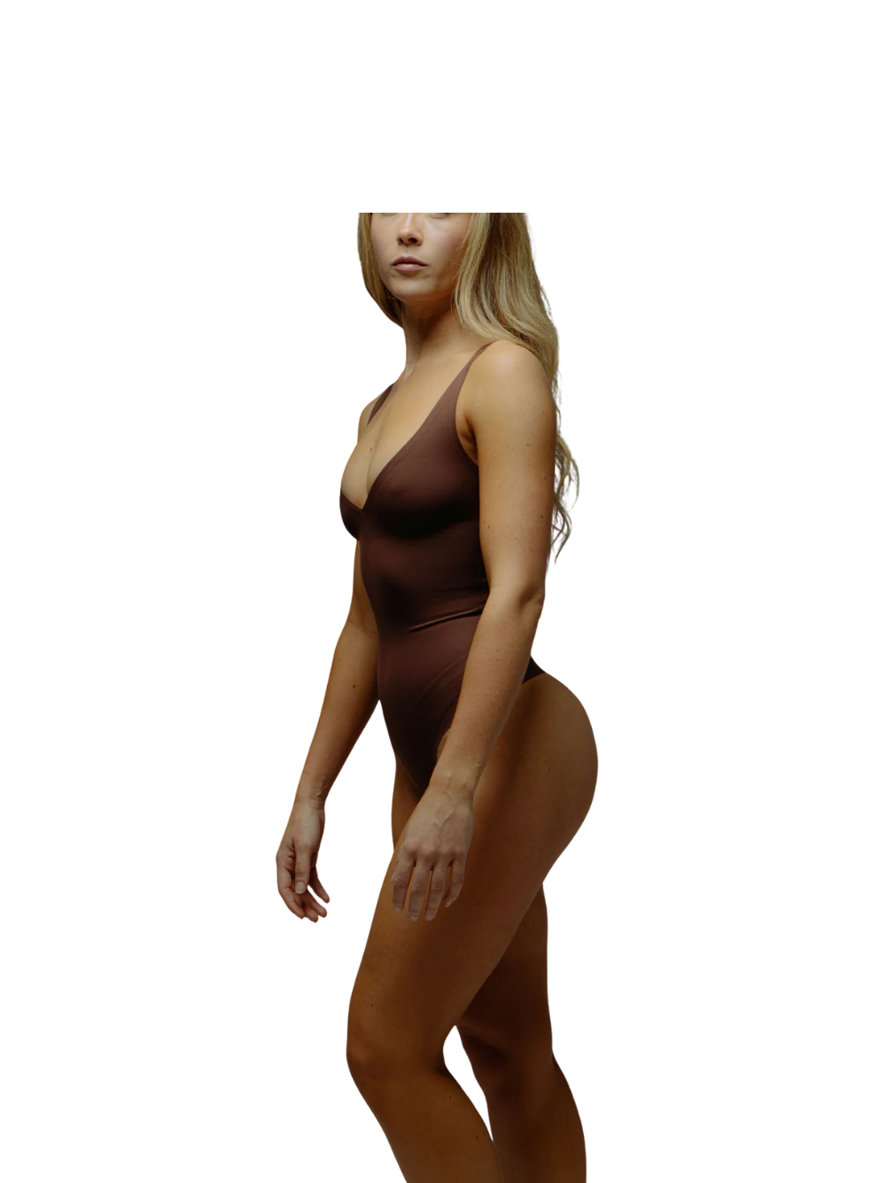 Kurv Seamless Plunge Thong Bodysuit Coffee