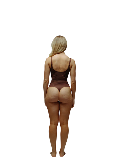 Kurv Seamless Plunge Thong Bodysuit Coffee
