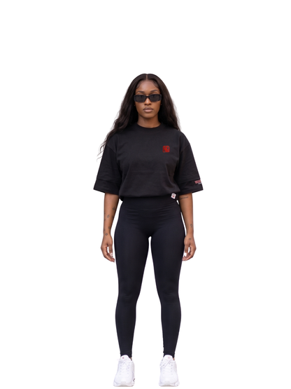 Hustle Gxng Roses “Styled by God” Black  Tshirt