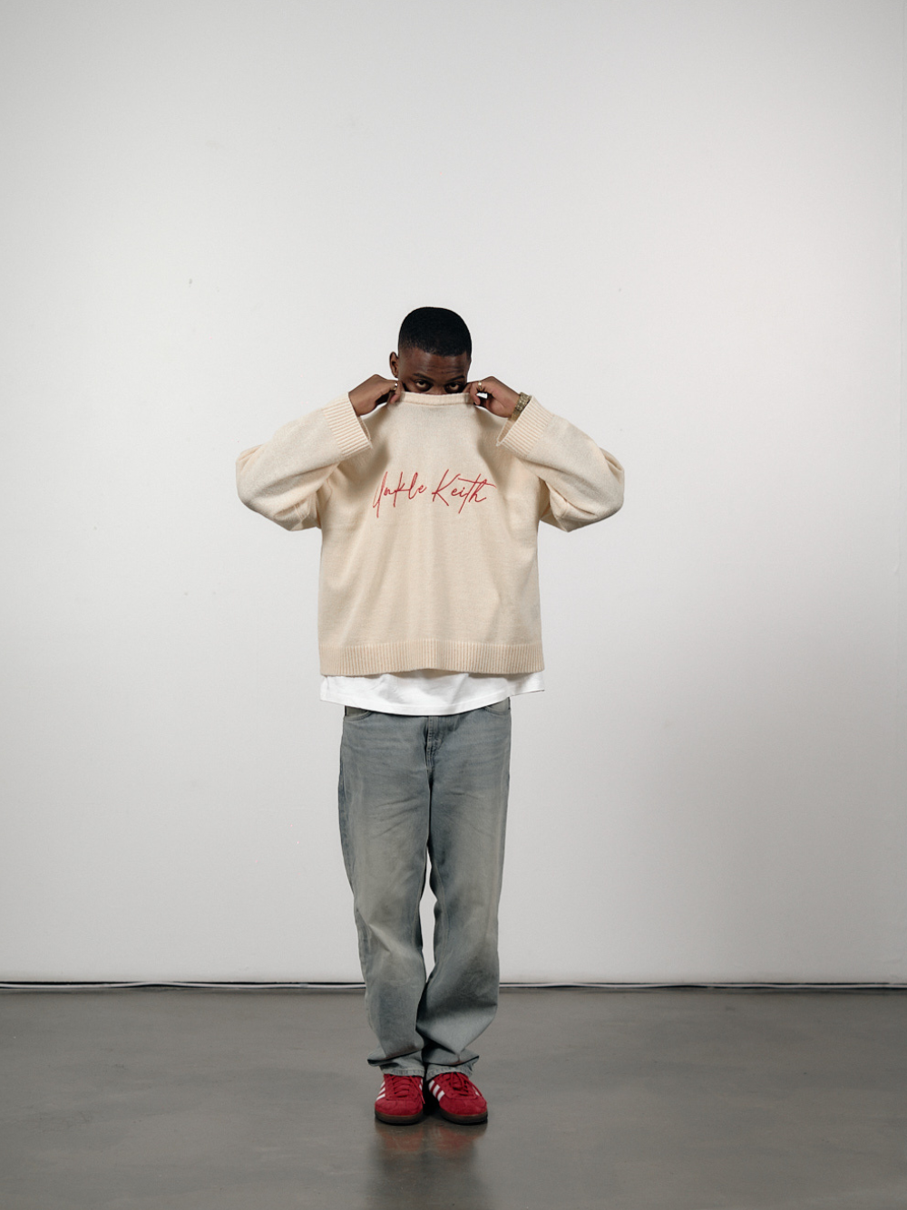 Unkle Keith Signiture Knit Beige Sweater