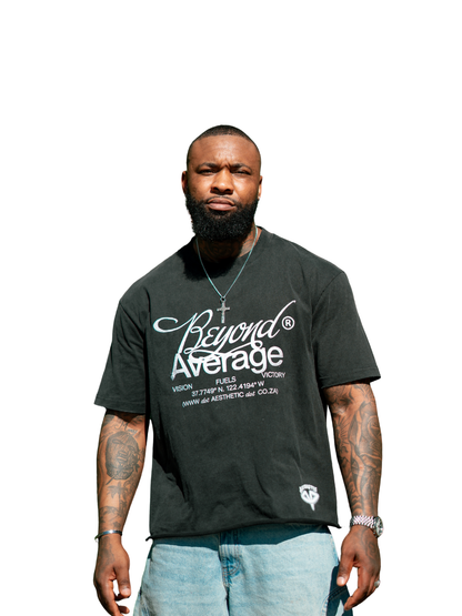 Aesthetic Beyond Average Washed Black T-Shirt