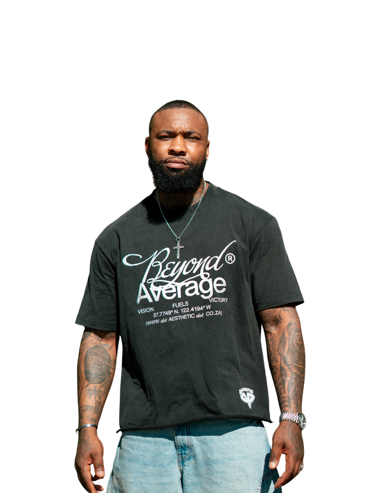 Aesthetic Beyond Average Washed Black T-Shirt
