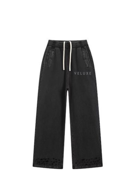 Veluxe Washed Black Sweatpants