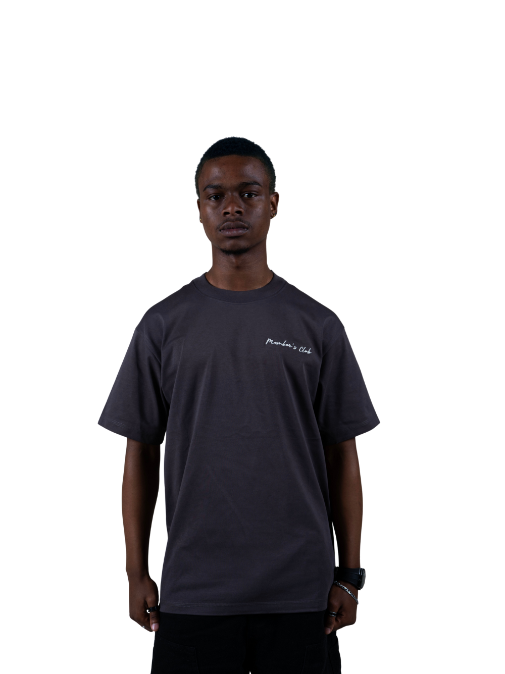 Members Club Oversized Boxy Black T-Shirt