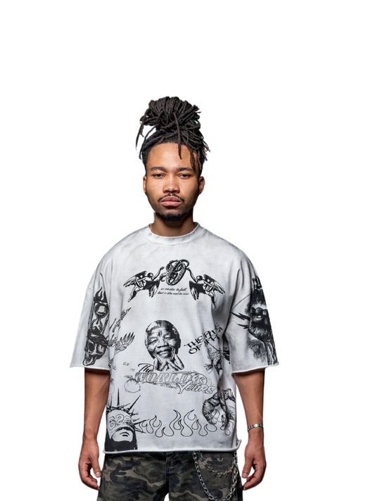 Ostentious Mandela White T-Shirt