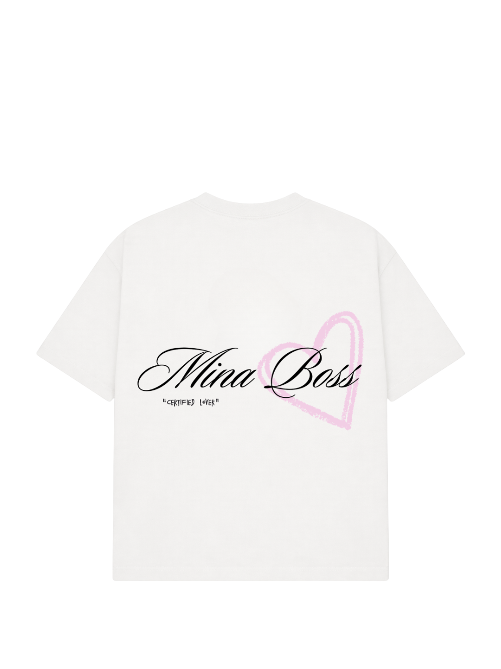 Mina Boss "Lover" Oversized White T-Shirt