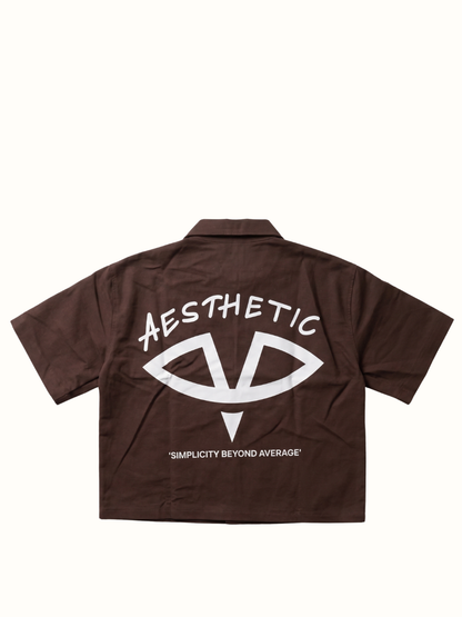 Aesthetic Visionary Brown Denim Short Set