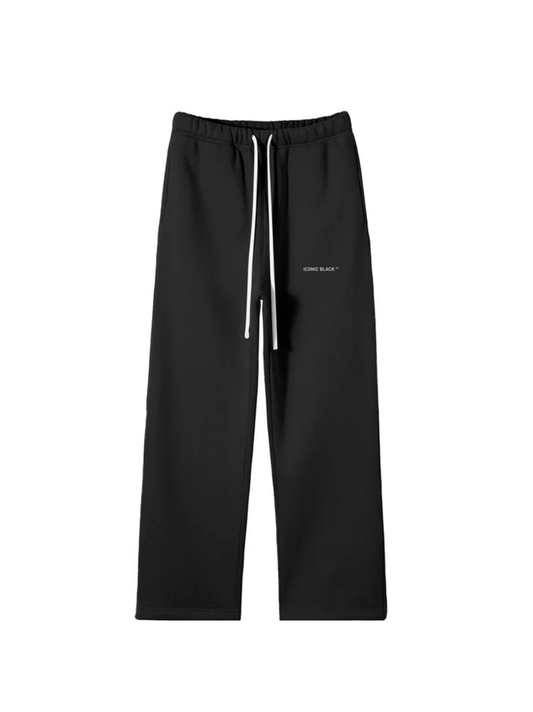 Iconic Black Straight Leg Black Sweatpants