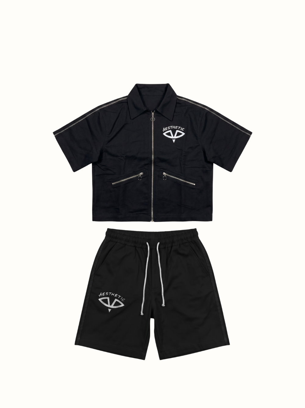 Aesthetic Visionary Black Short Denim Set