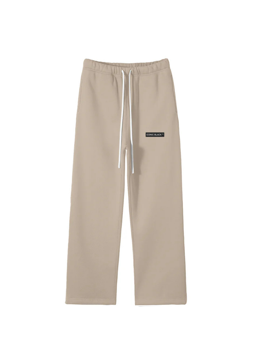 Iconic Black Straight Leg Apricot Sweatpants