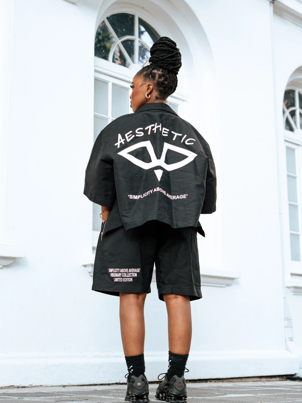 Aesthetic Visionary Black Short Denim Set