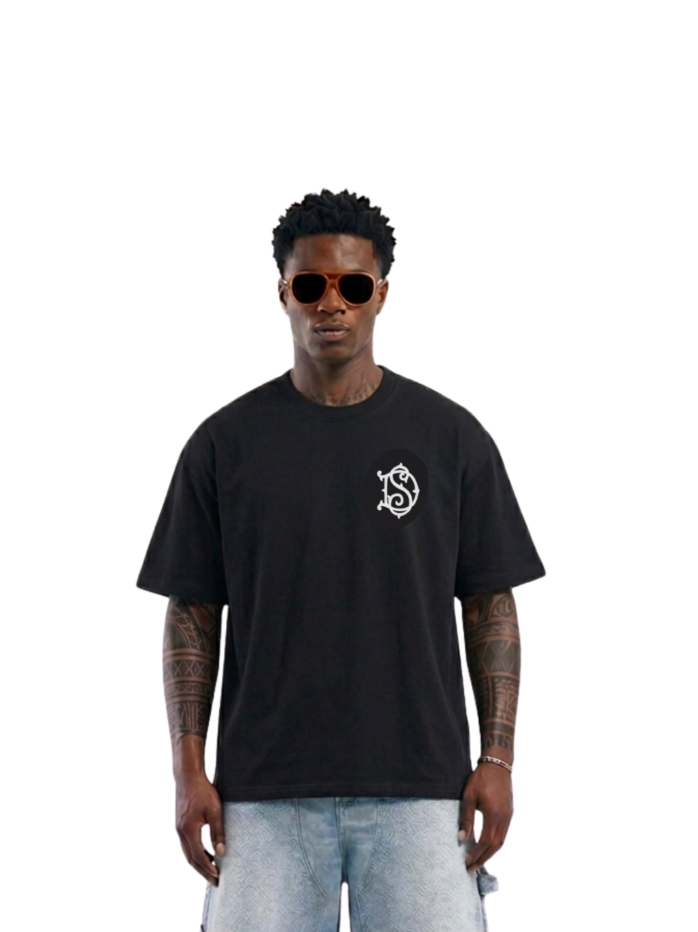 Shanay Davids Black Monogram T-Shirt