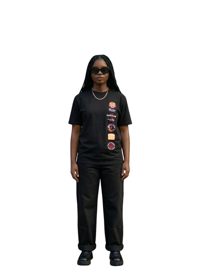 Gasoline Tiger Badge Black T-Shirt