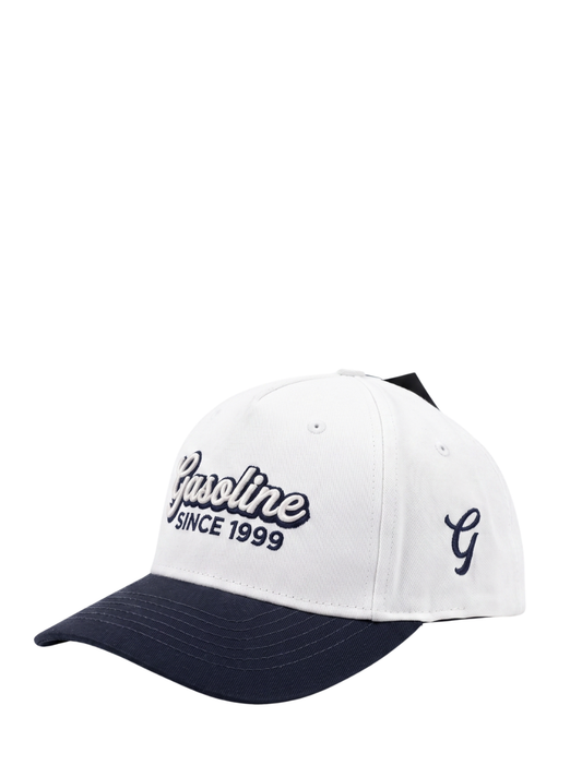 Gasoline Atlas Adjustable White Navy Cap