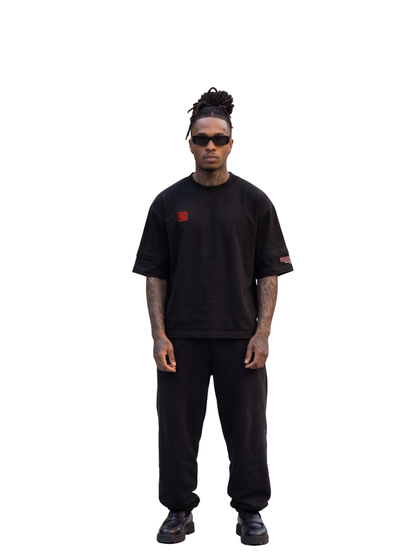 Hustle Gxng Roses “Styled by God” Black  Tshirt