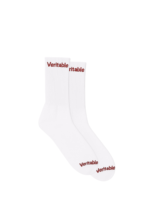 Veritable Red Trim Socks