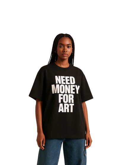 Mercha Need Money For Art Black T-Shirt