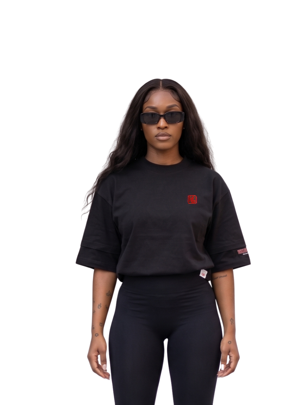 Hustle Gxng Roses “Styled by God” Black  Tshirt
