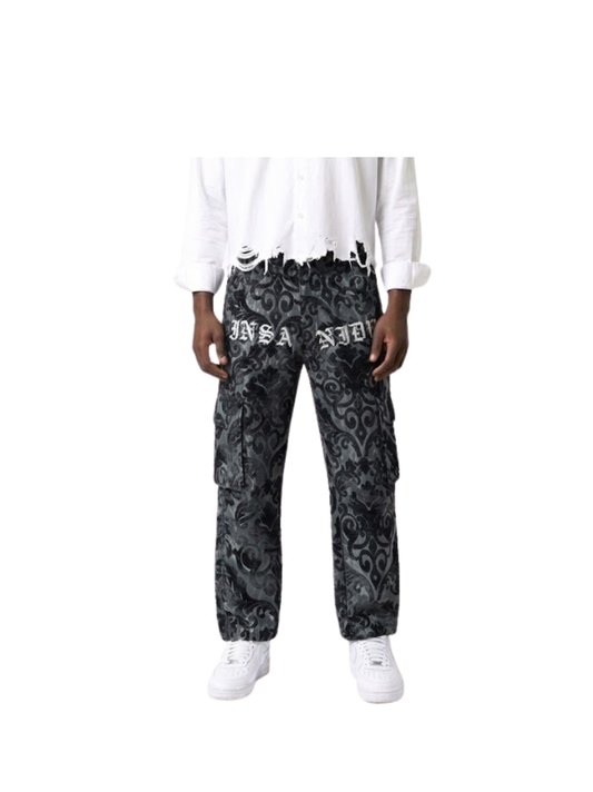 Insanidy Grey Floral Pants