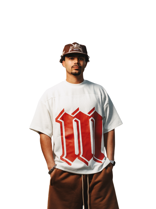 Micael Matthews White Pleated T-Shirt