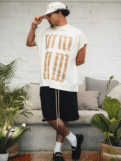 Micael Matthews Saint Drop Shoulder Cream Vest