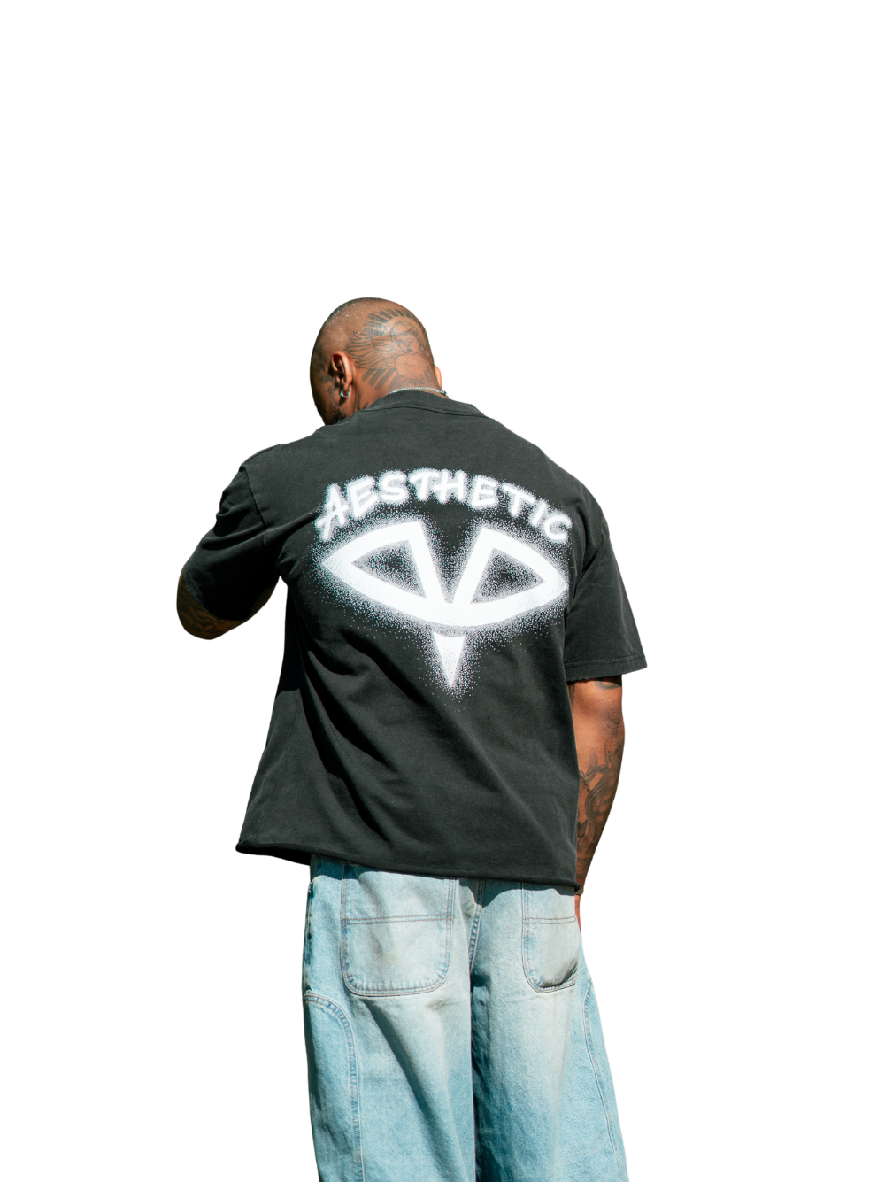 Aesthetic Beyond Average Washed Black T-Shirt