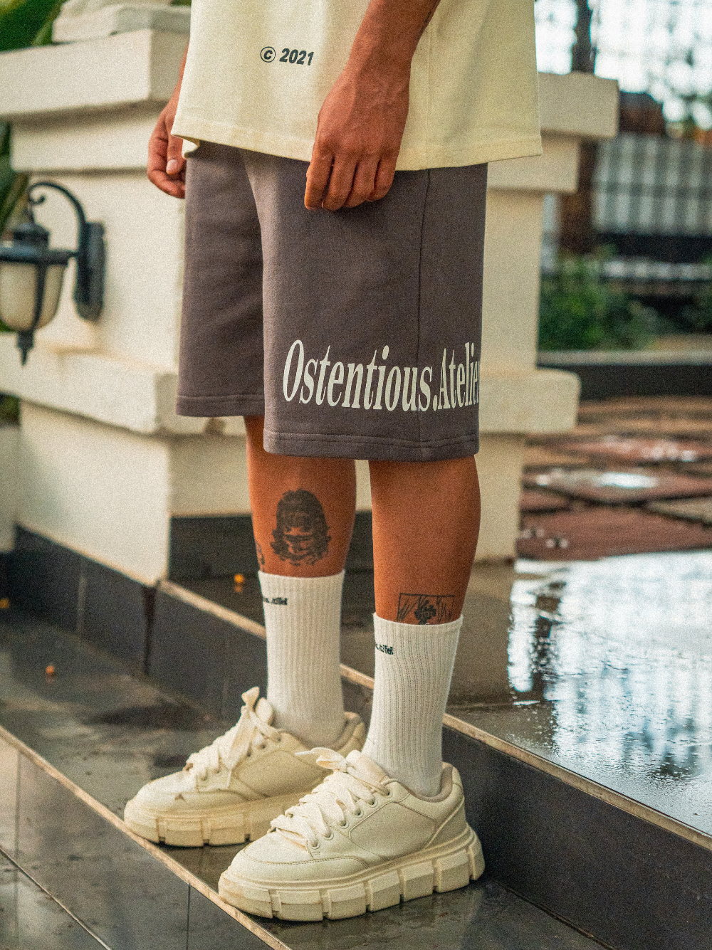 Ostentious Grey Signature Shorts