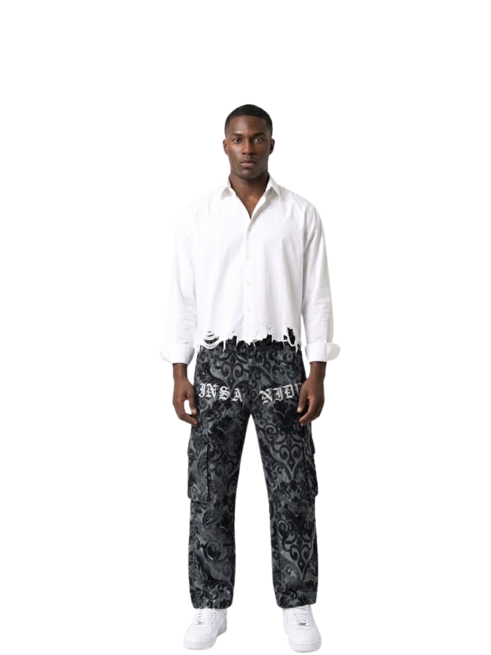 Insanidy Grey Floral Pants