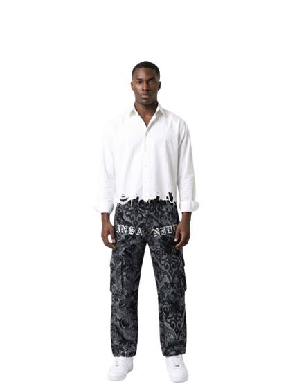 Insanidy Grey Floral Pants