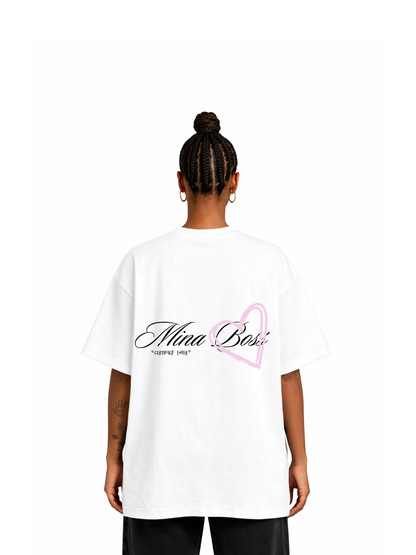 Mina Boss "Lover" Oversized White T-Shirt