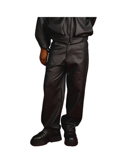 Lembe Black Leather Pants