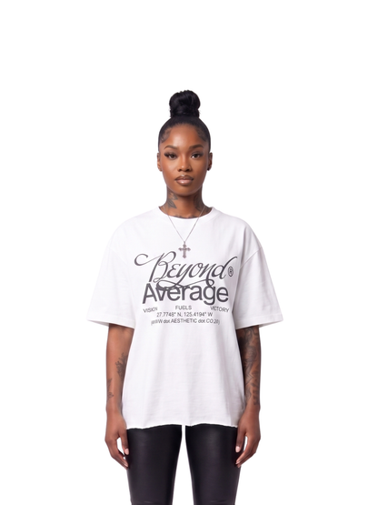 Aesthetic Beyond Average White T-Shirt