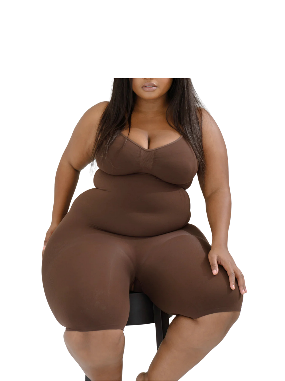 Kurv Mid Thigh High Compression Shapewear Brown