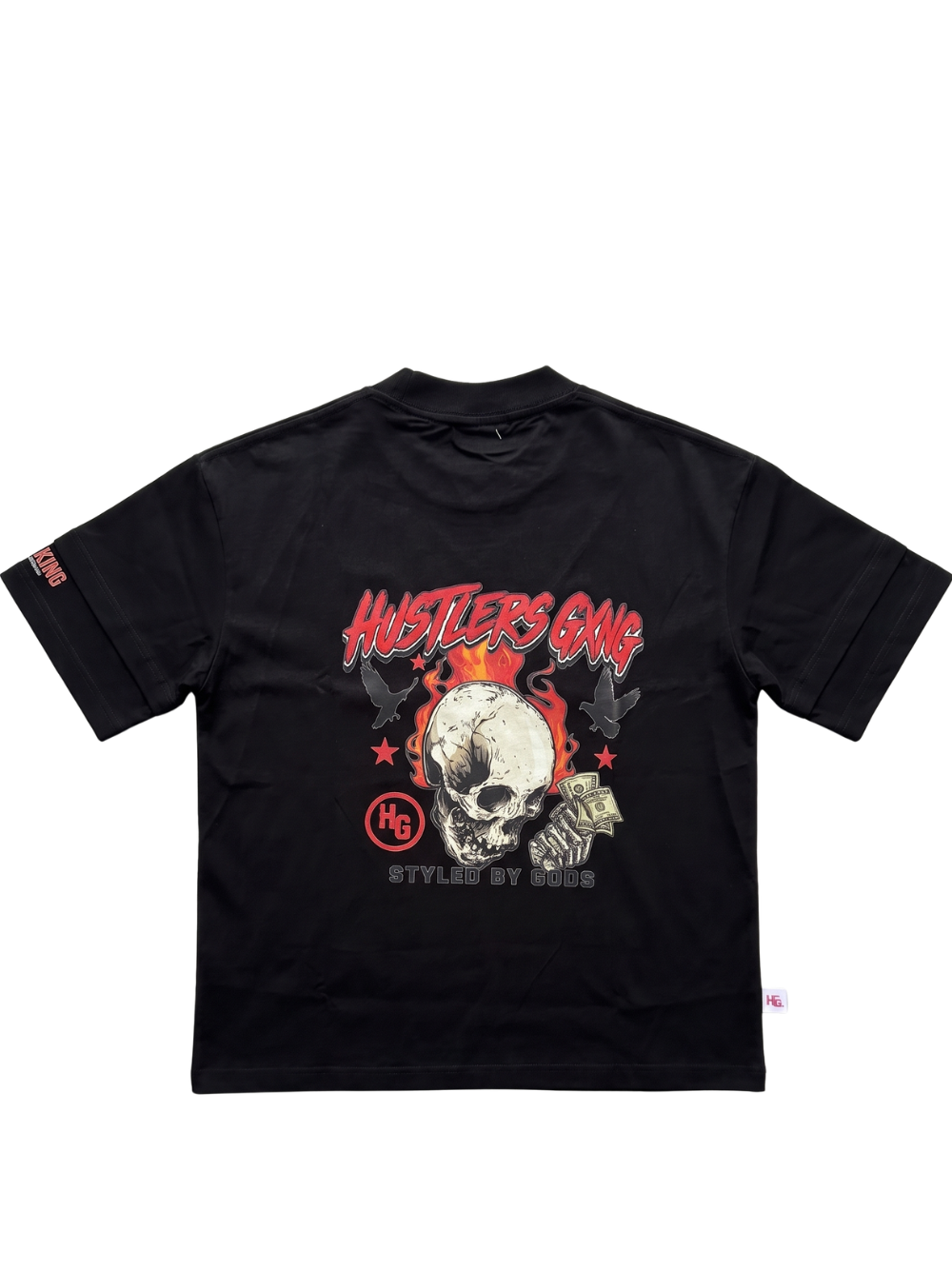 Hustle Gxng Ghost Oversized Black T-Shirt