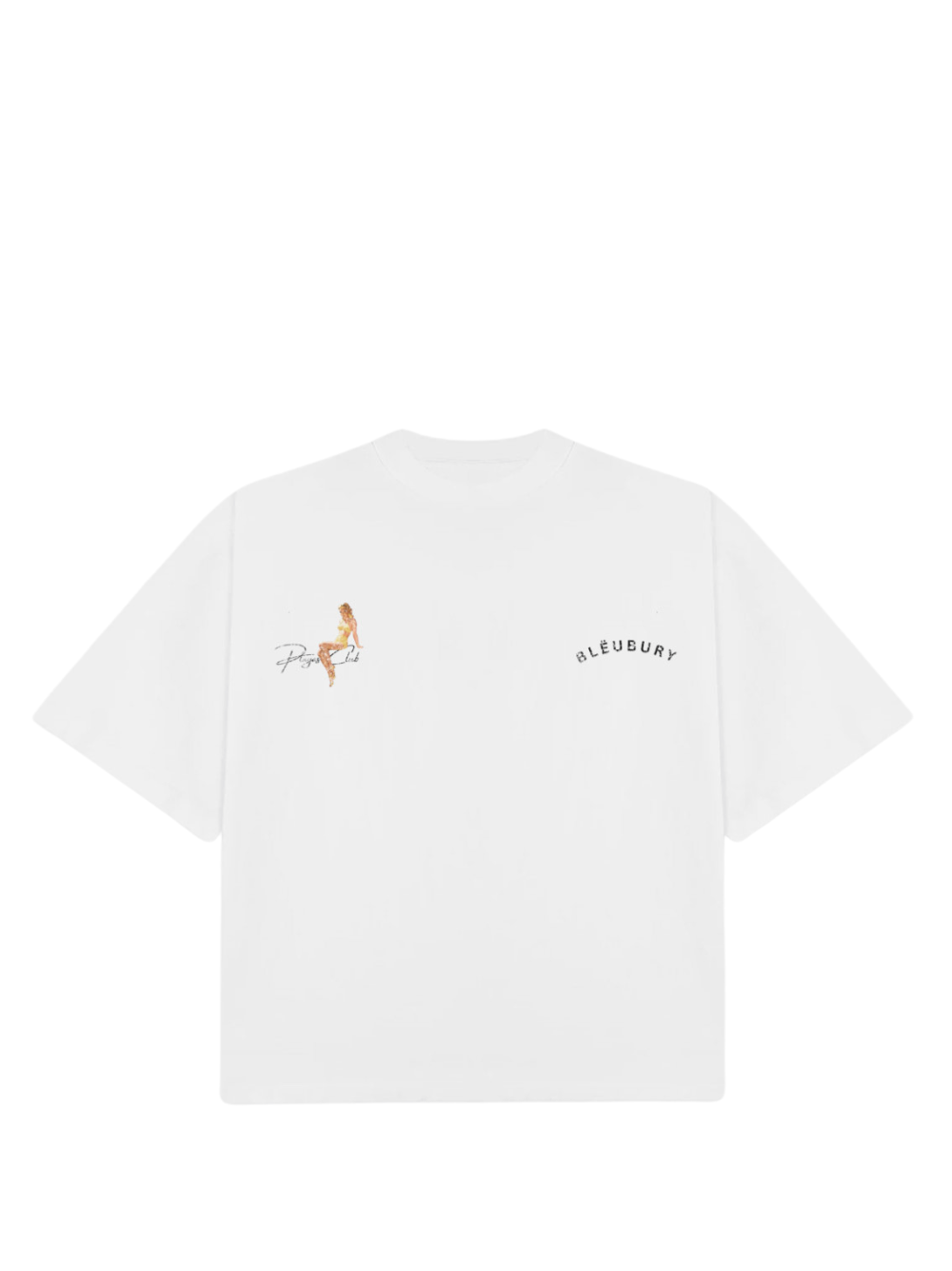 Bleu Bury white oversized graphic t shirt at unseen grail. local brands south africa. streetwear. men and women. galxboy. bantu. studio image front