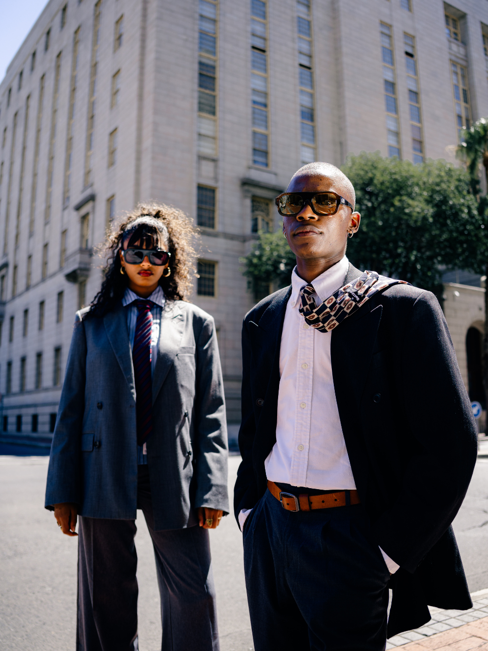 Dimas black frame black lense Eyewear unisex sunglasses collection modern fashion frames South African eyewear brand 1 studio image female and male model