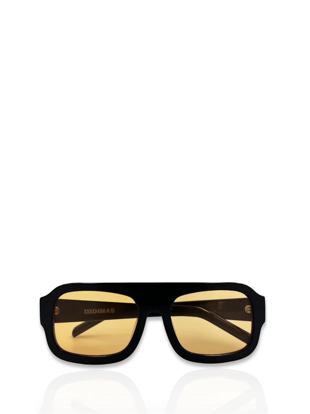 Dimas black frame orange lenses Eyewear unisex sunglasses collection modern fashion frames South African eyewear brand. studio image 1